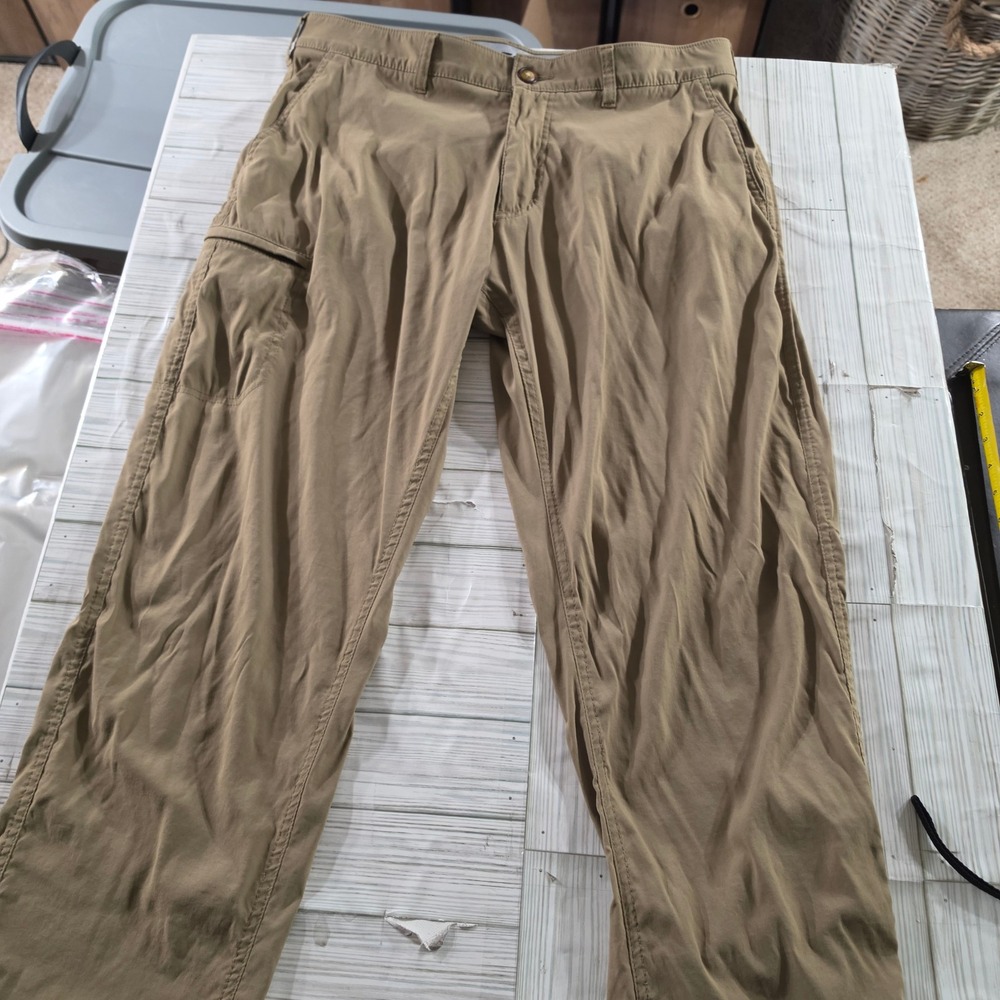 Unionbay UB Tech Mens 38x32 Khaki Tan Nylon Spandex Stretch Cargo Travel Pants